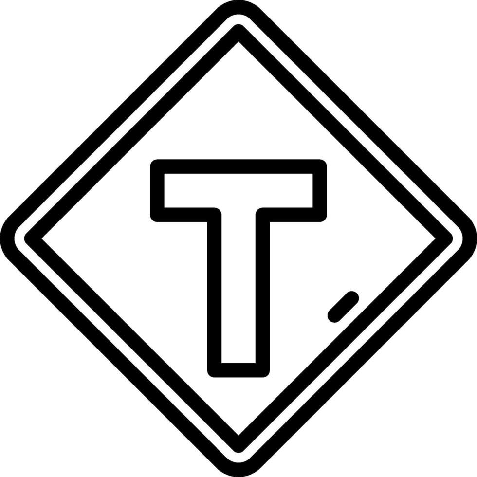 A black and white sign with the letter t vector