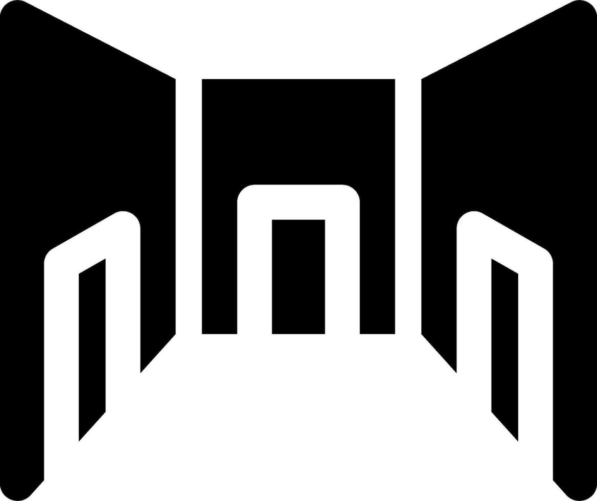 A black and white logo of a doorway vector