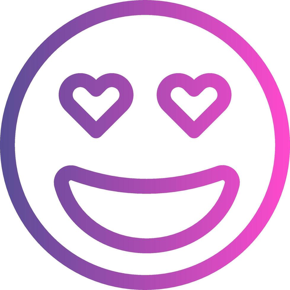 A purple and pink emoticor with hearts vector