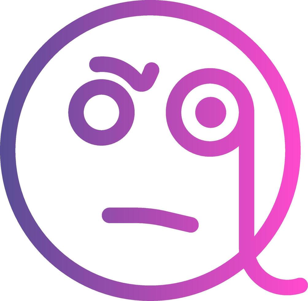 A purple and pink icon with a frowny face vector