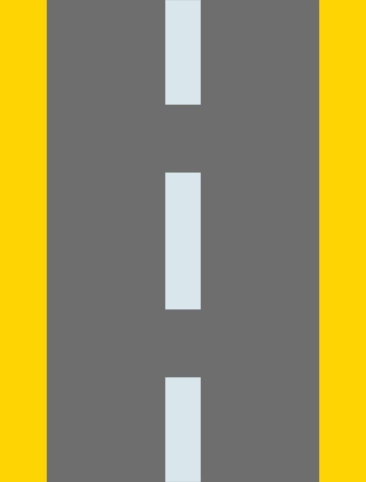 A yellow and gray road with two white lines vector