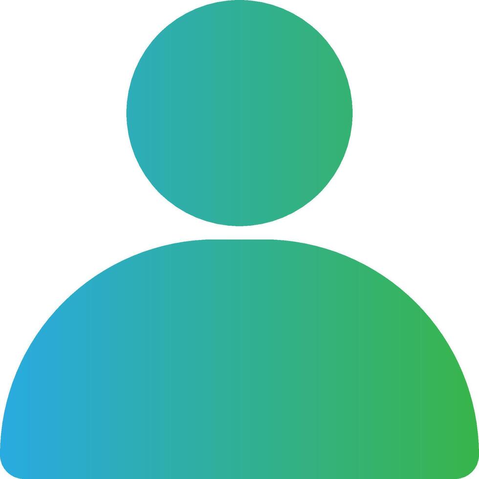 A person icon with a green and blue background vector