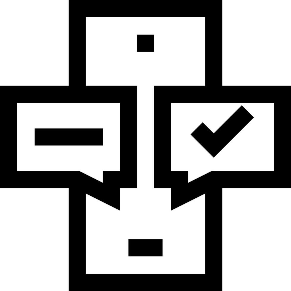 A black and white logo with a cross and a check mark vector