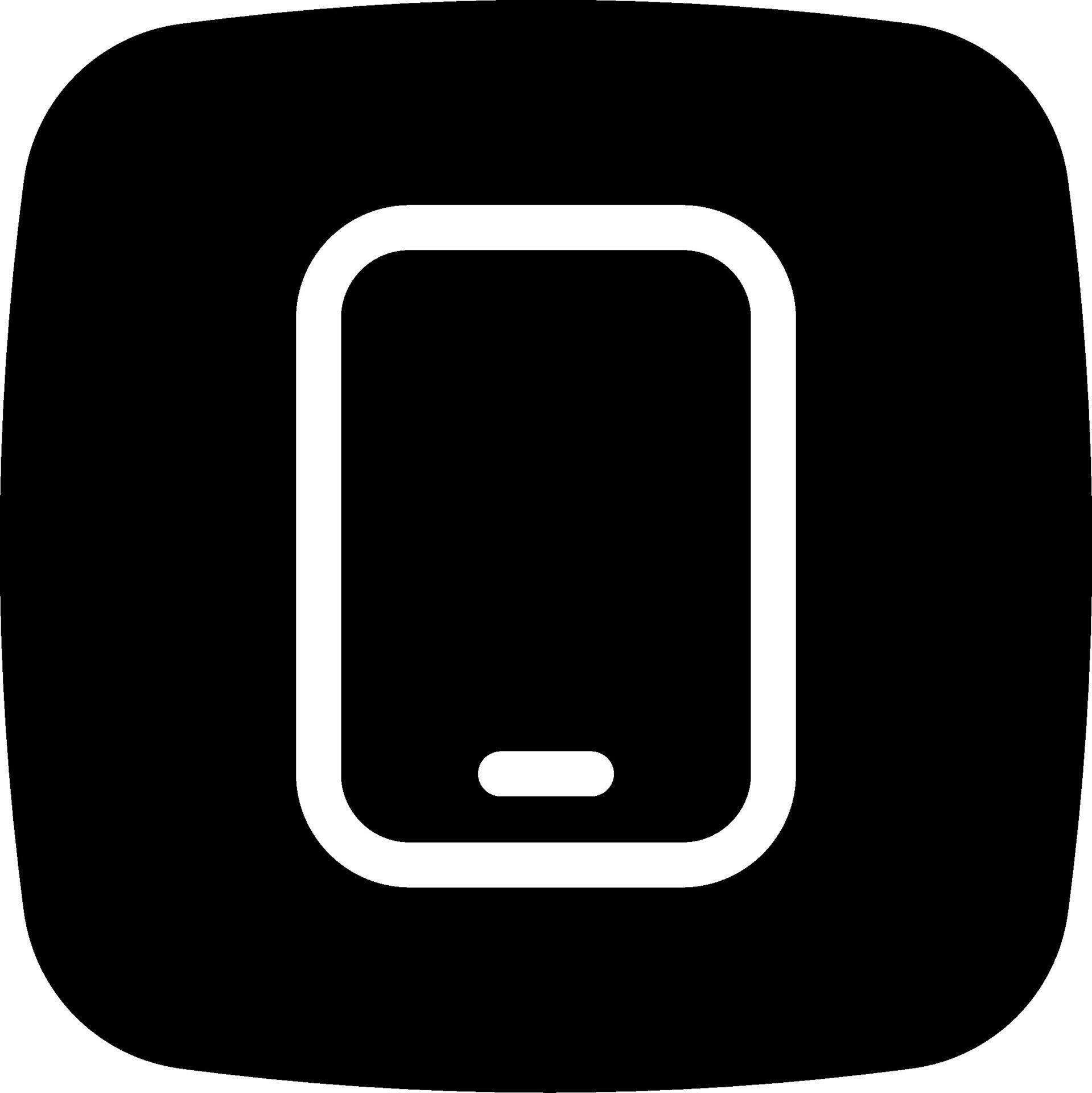 A black and white square icon of a cell phone 51653305 Vector Art at