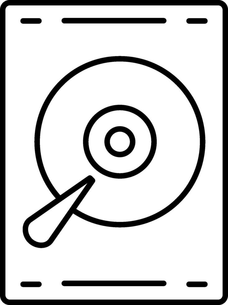 A black and white image of a disc vector