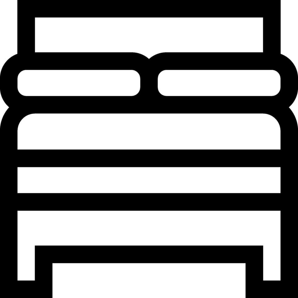 Bed icon, black and white vector
