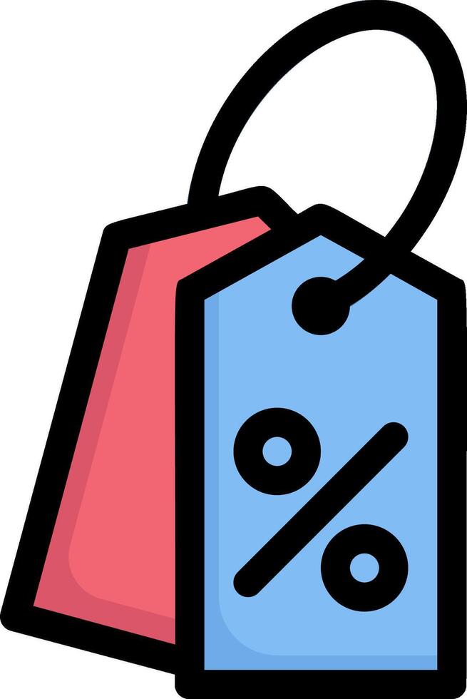 A shopping bag with a percent sign on it vector