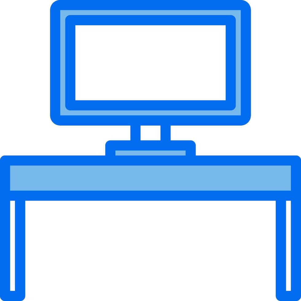Computer desk icon vector