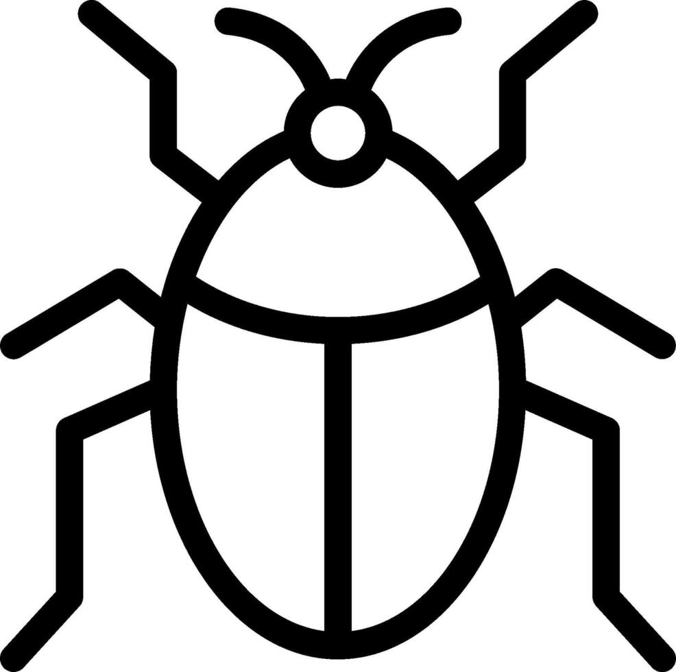 A black and white bug icon on a white background vector