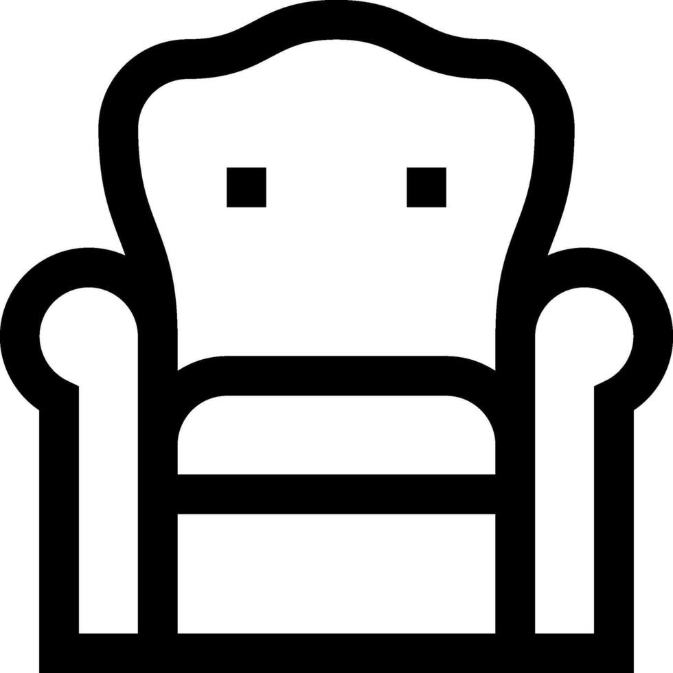 A black and white chair icon on a white background vector