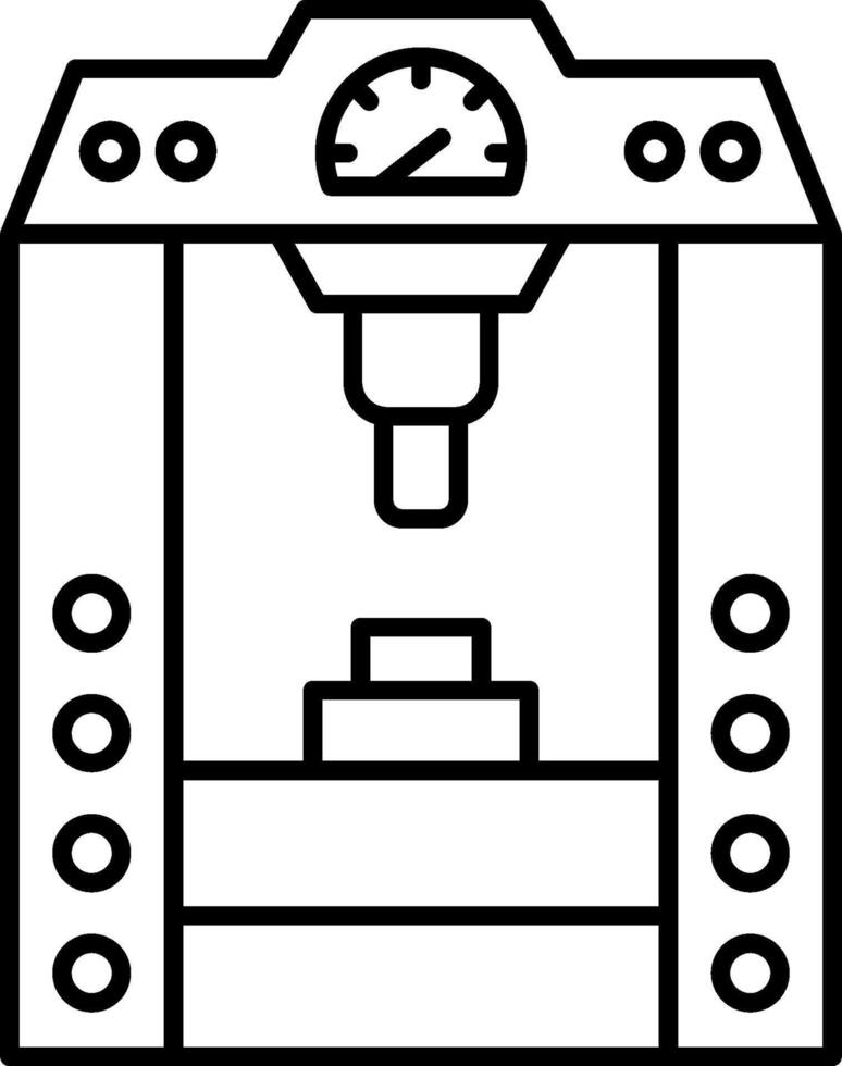 A black and white drawing of a machine vector