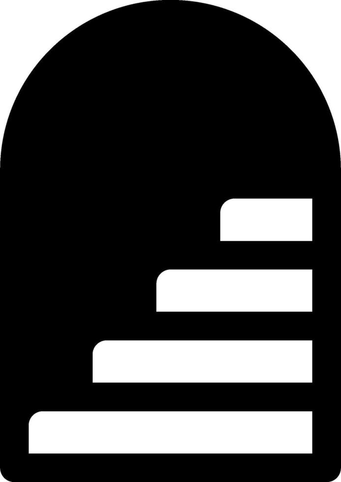 A black and white icon of stairs vector