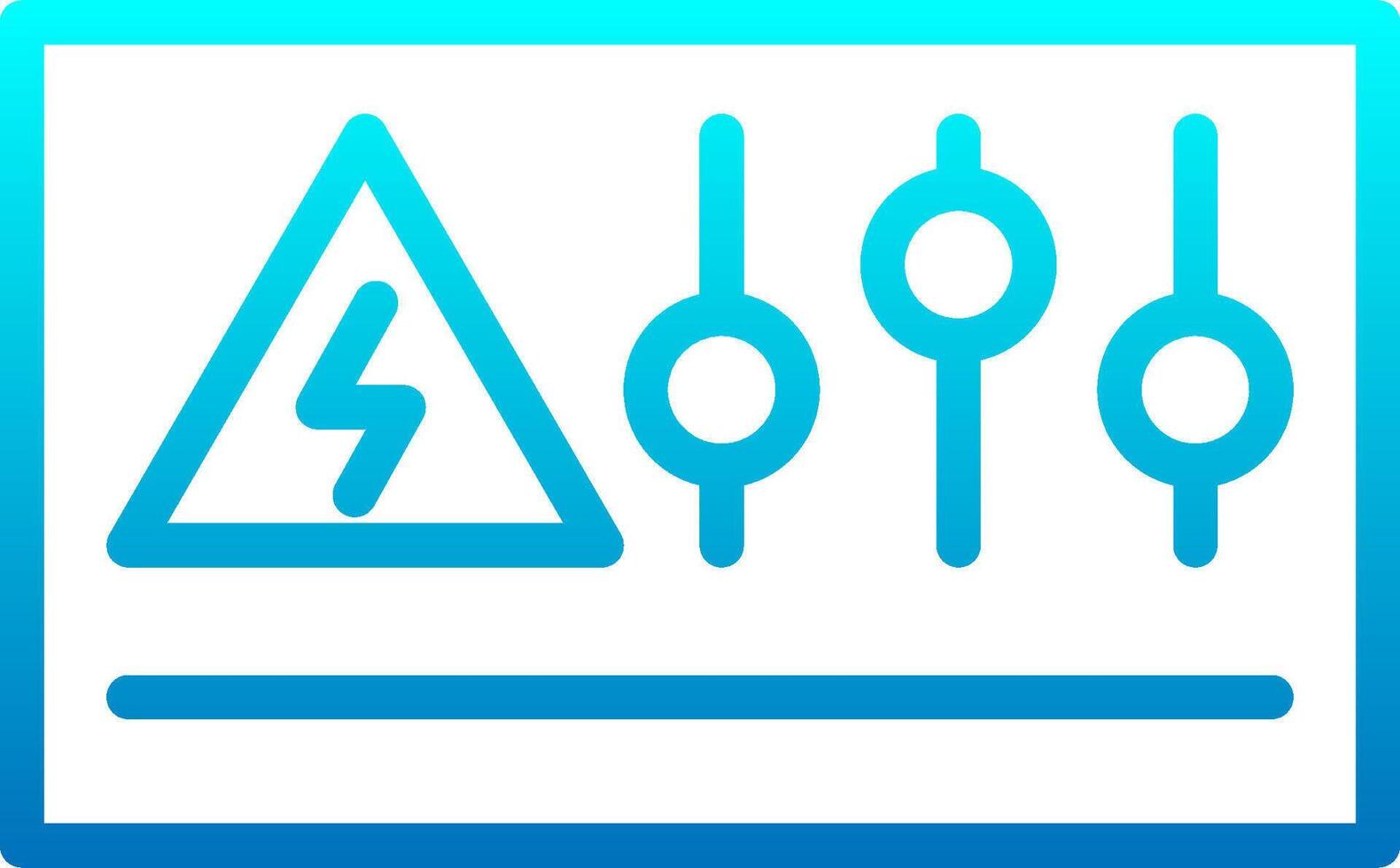 A blue and white icon with three electrical symbols vector
