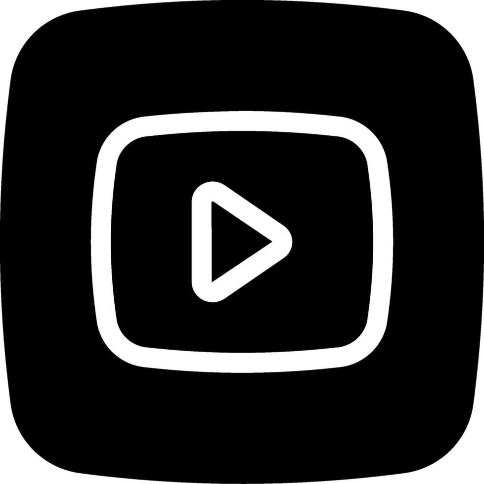 Youtube icon with a play button vector