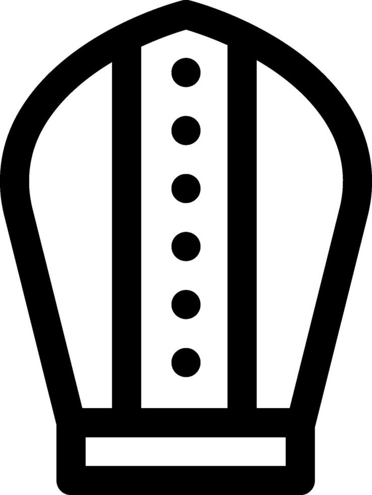 A black and white icon of a hat vector
