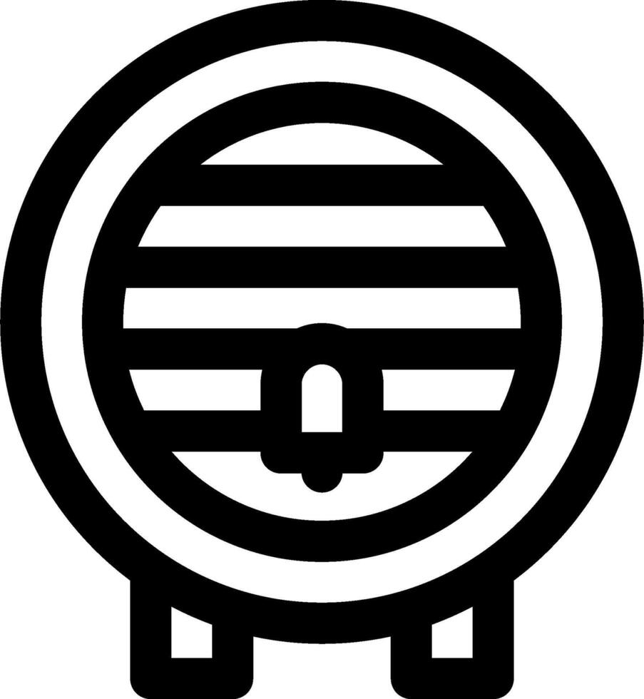 A black and white icon of a barrel vector