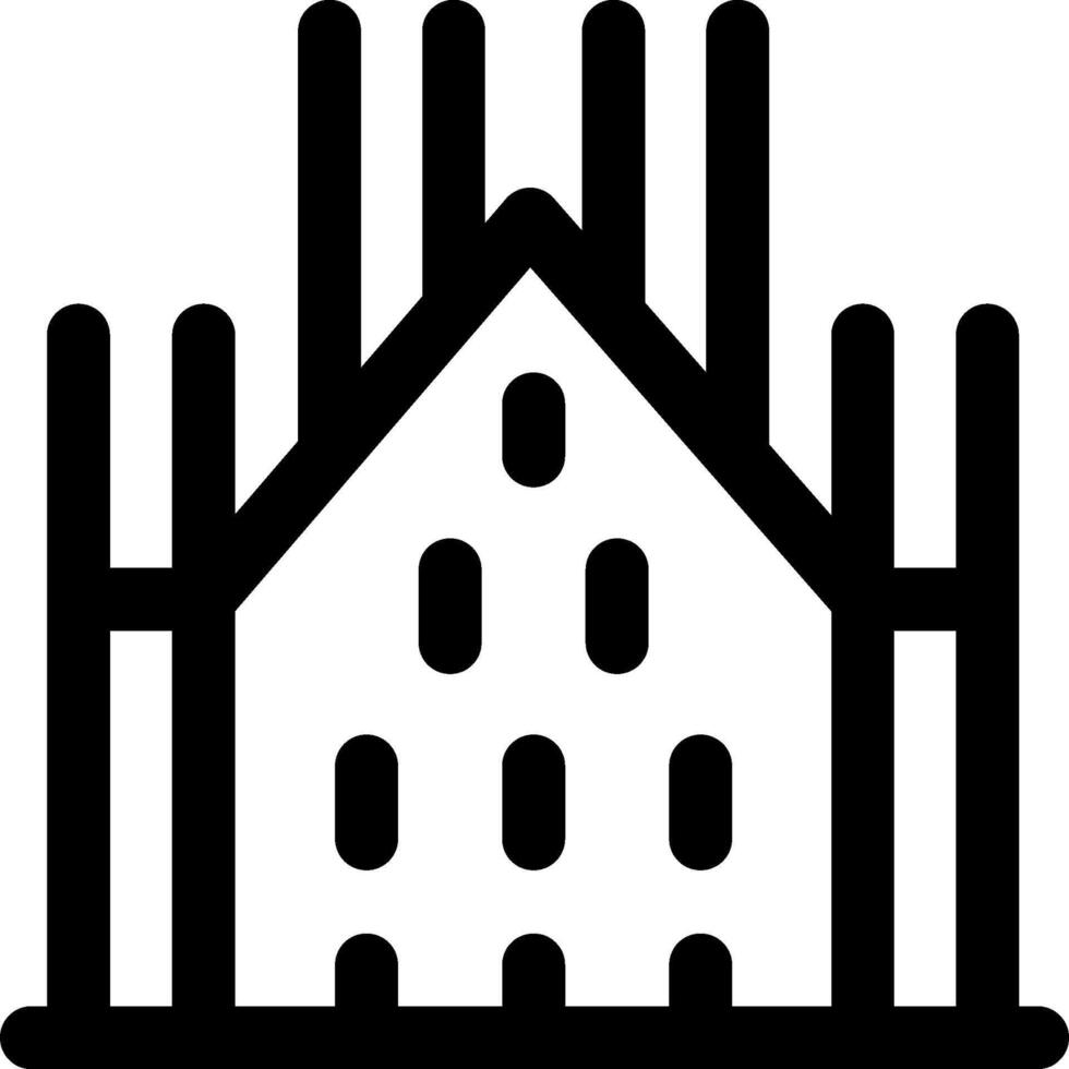 A black and white image of a house vector