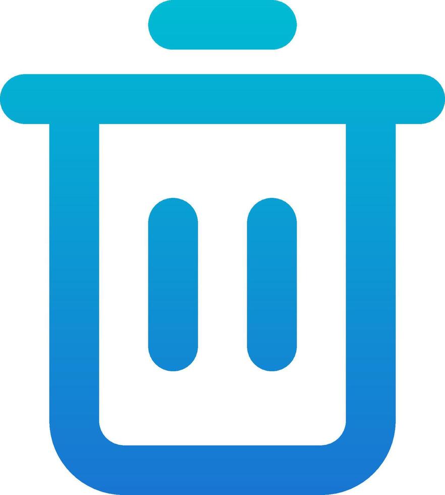 A blue trash can icon on a white background vector