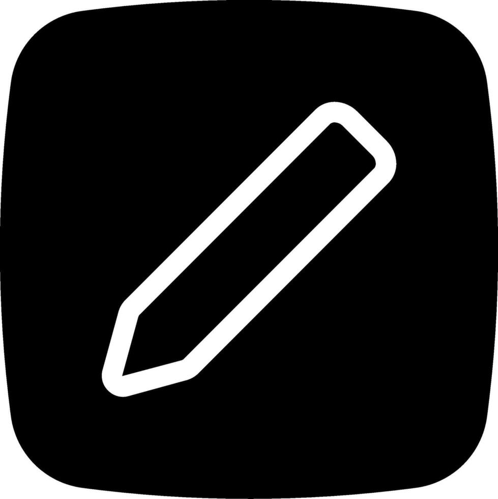 A black and white icon of a pencil vector