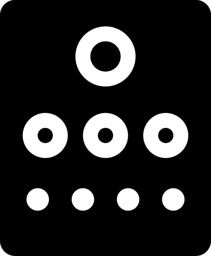 A black and white icon with circles on it vector