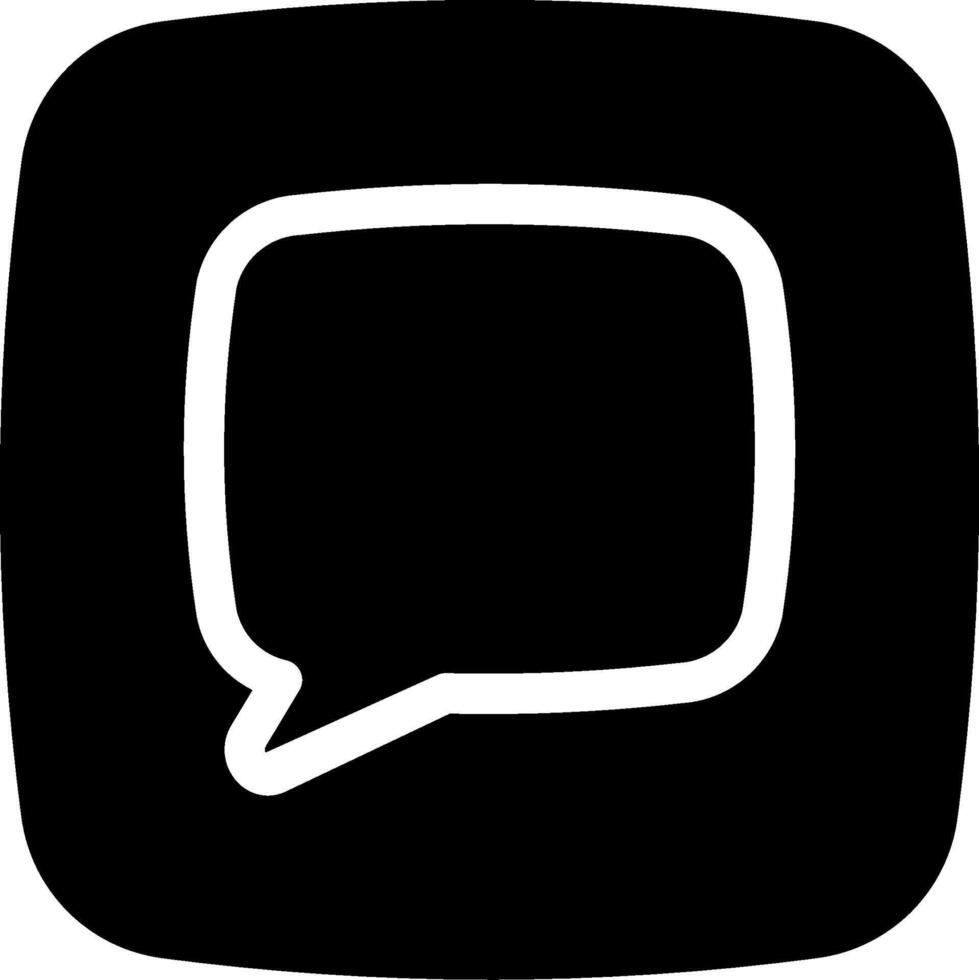 A black and white speech bubble icon vector