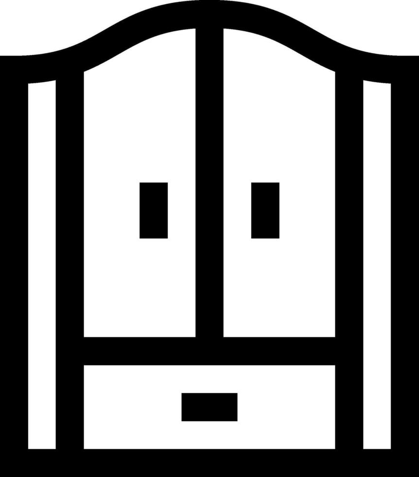 A black and white image of a cabinet vector