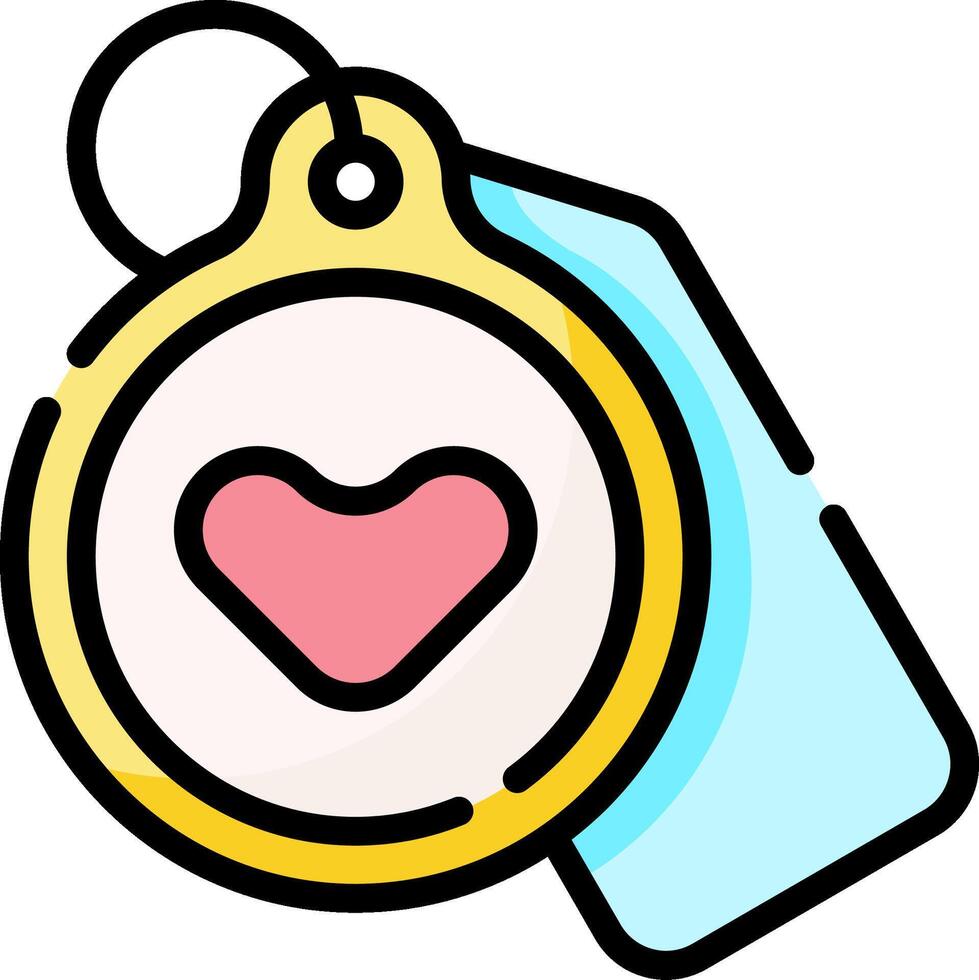 A heart shaped tag with a price tag on it vector
