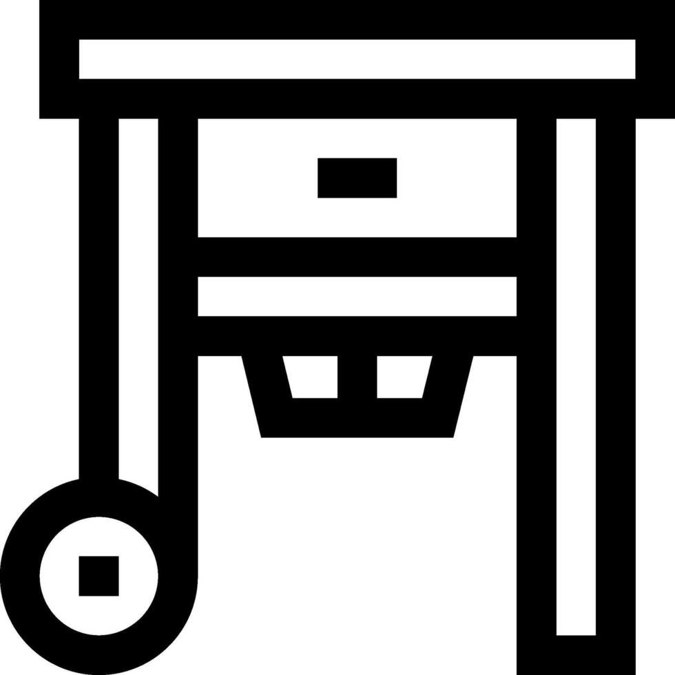 A black and white icon of a table vector