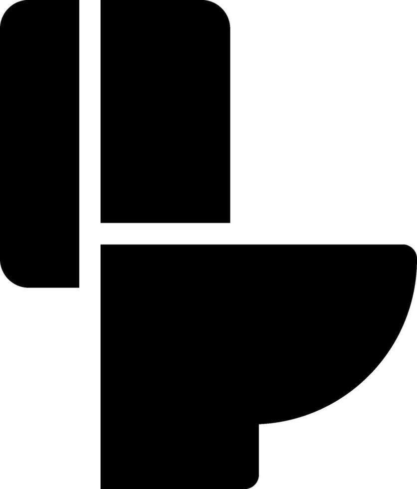 A black and white logo of a toilet vector