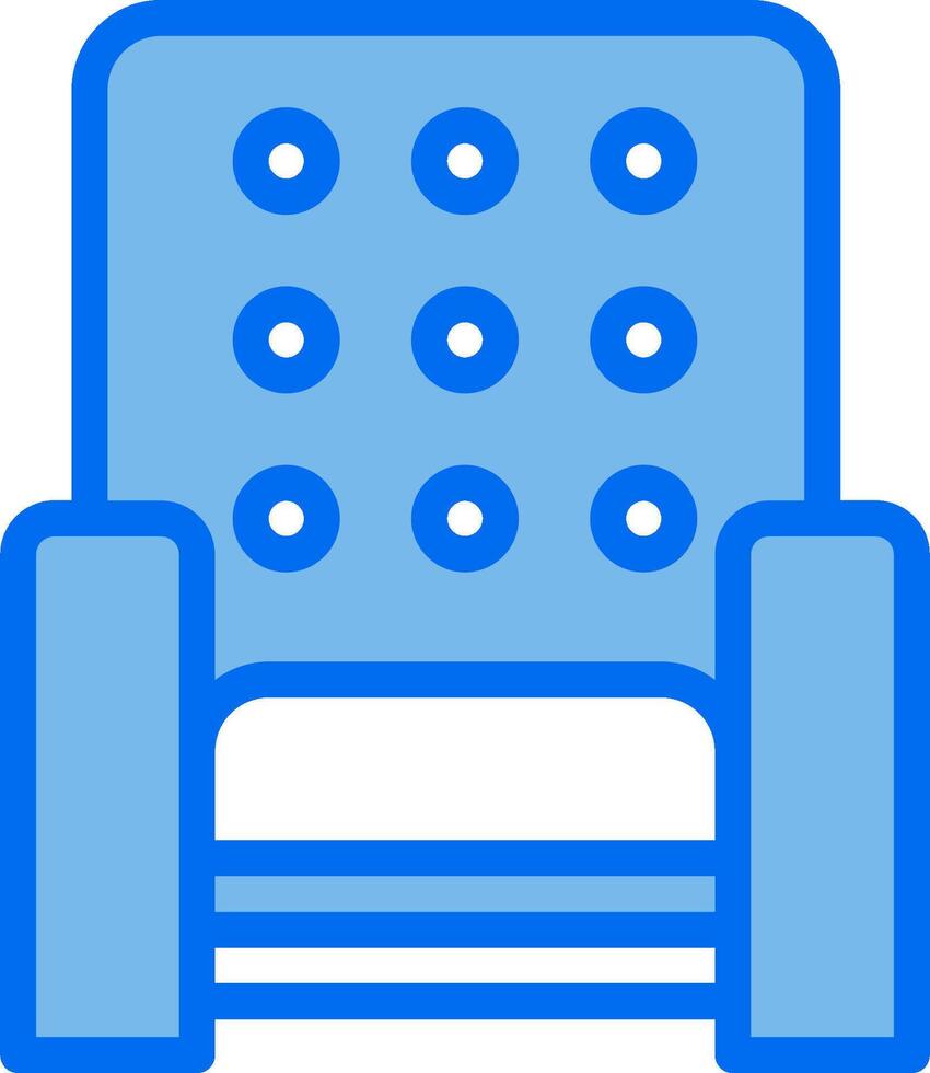 A blue chair with a white background vector