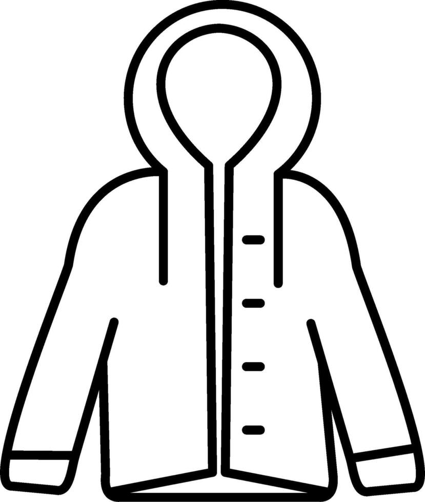 A black and white drawing of a hooded jacket vector