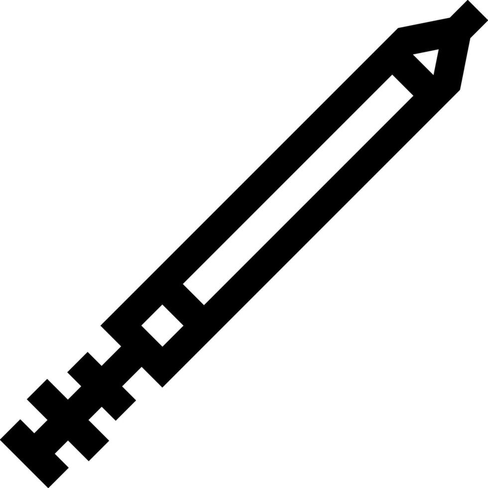 A black and white drawing of a pen vector