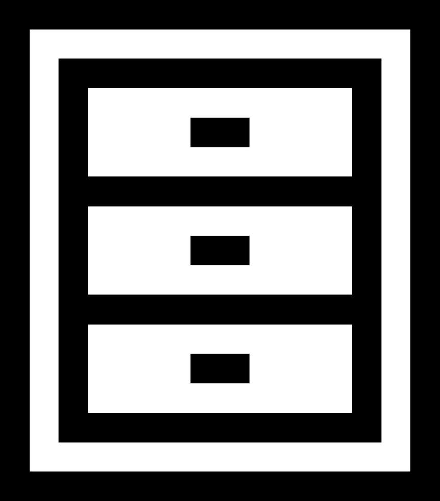 A black and white image of a drawer vector