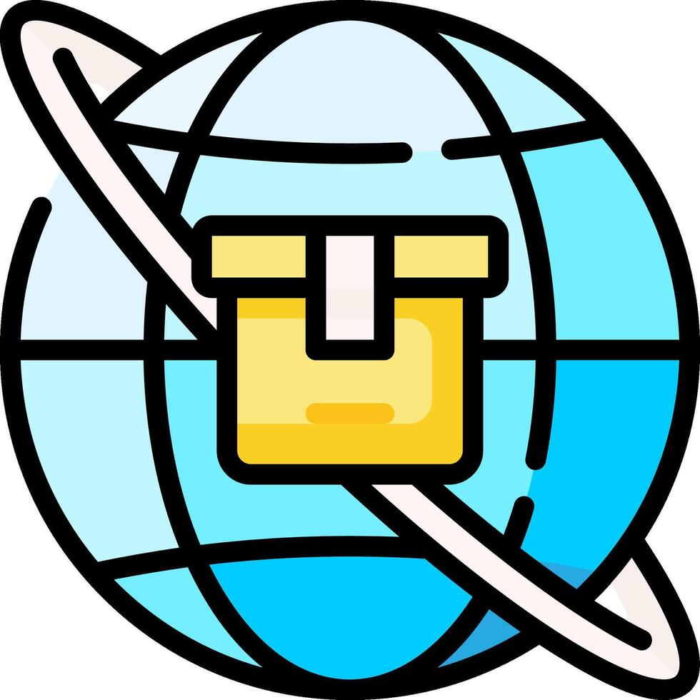 A globe with a box on it vector