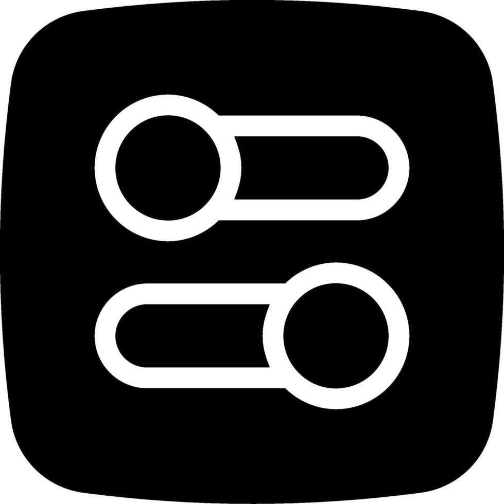A black and white icon with two circles vector