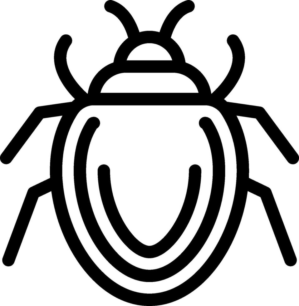 A black and white bug icon on a white background vector