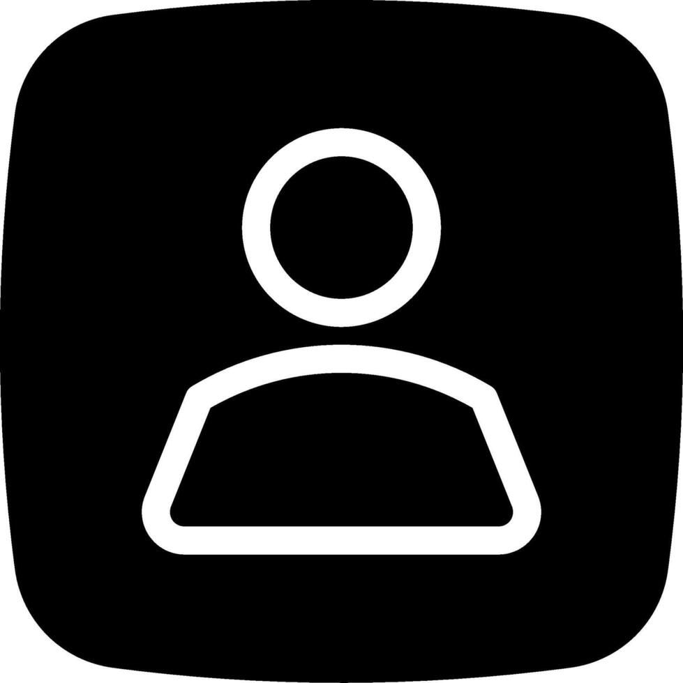 A black and white icon of a person vector