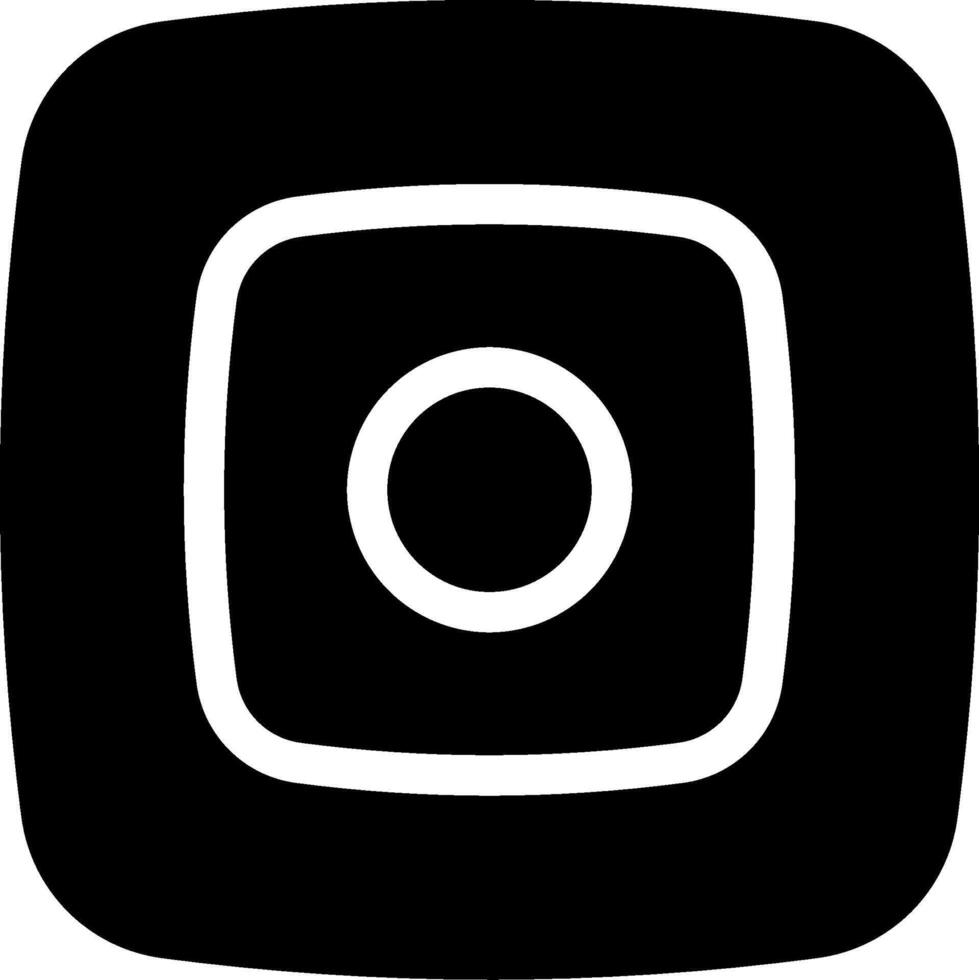The icon for instagram is shown in a black square vector