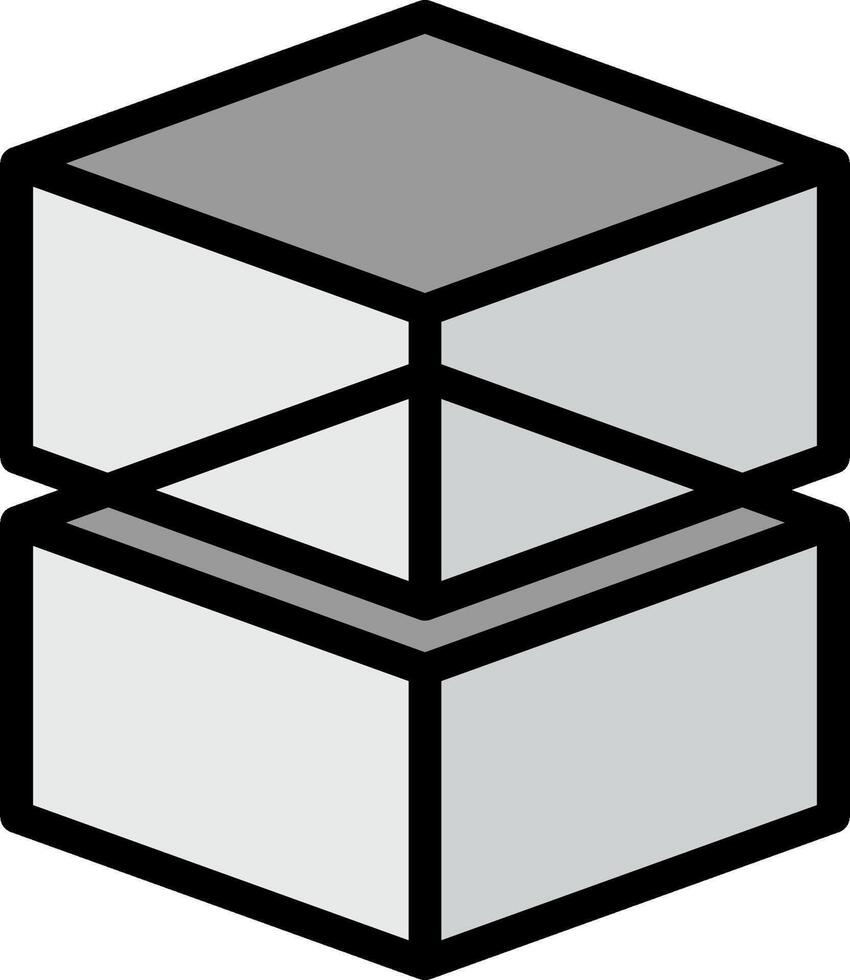 A cube with a black and white background vector