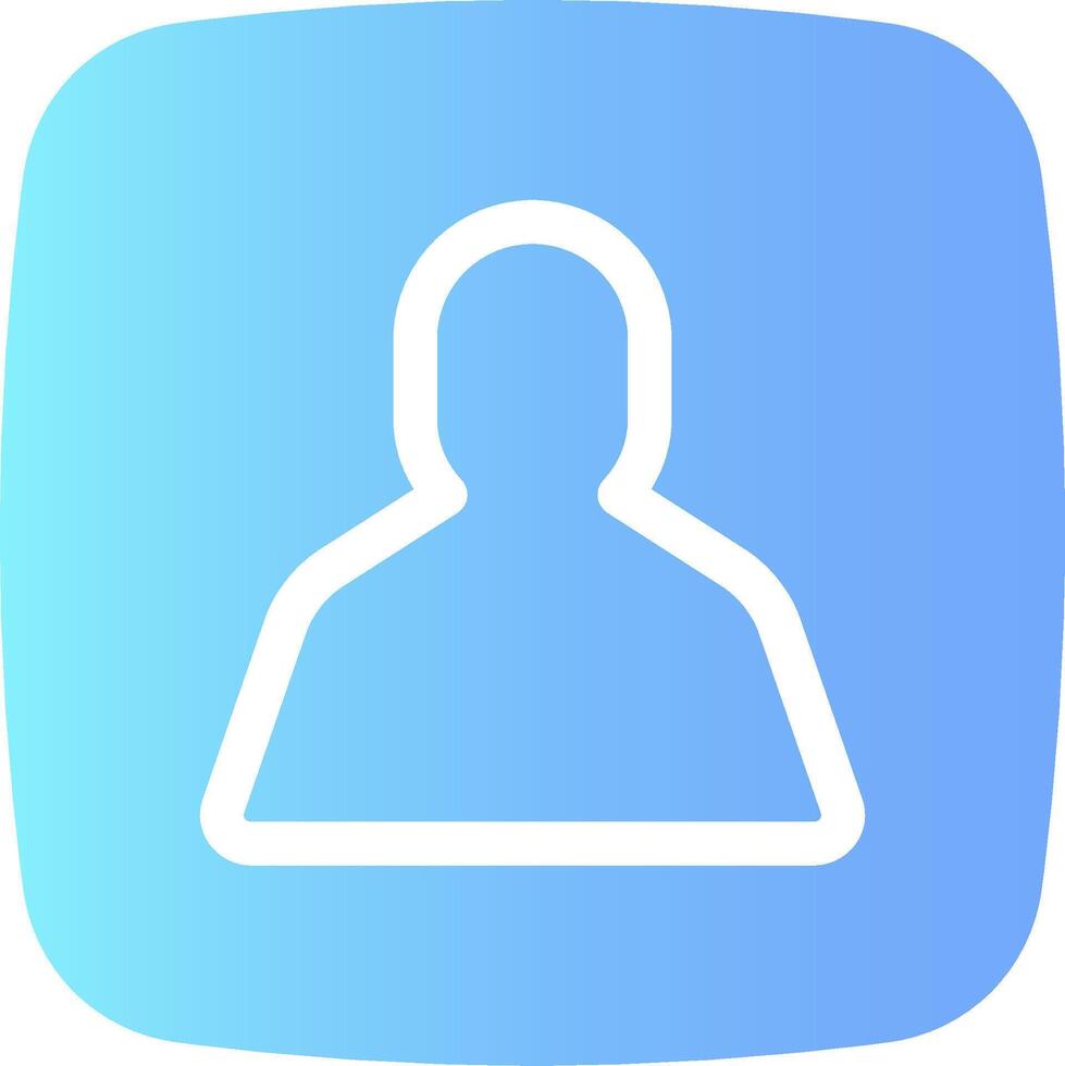 A blue and white icon with a person's head vector