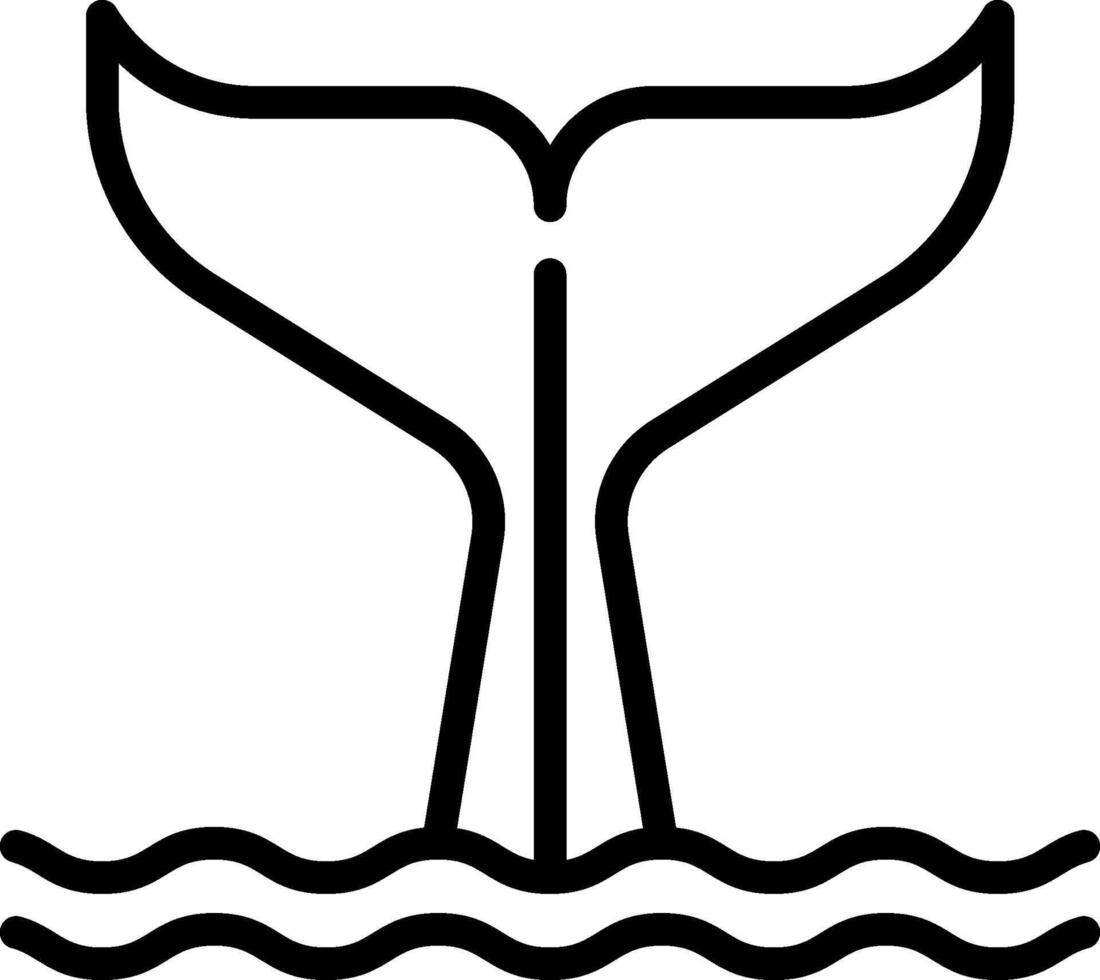 Whale tail icon on white background vector