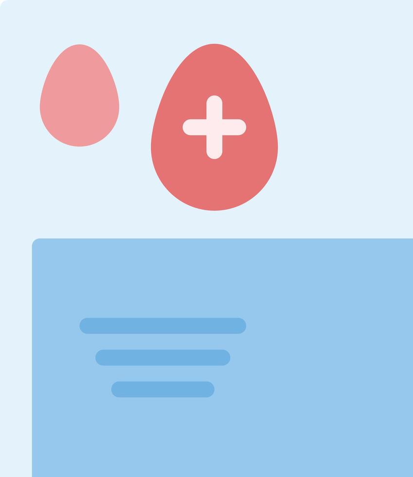 A red egg with a plus sign on it vector