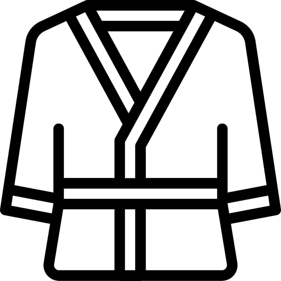 A black and white illustration of a kimono vector