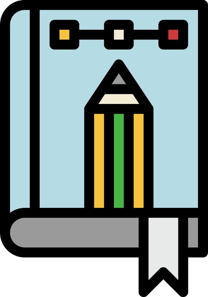 A book with a pencil and a ribbon vector