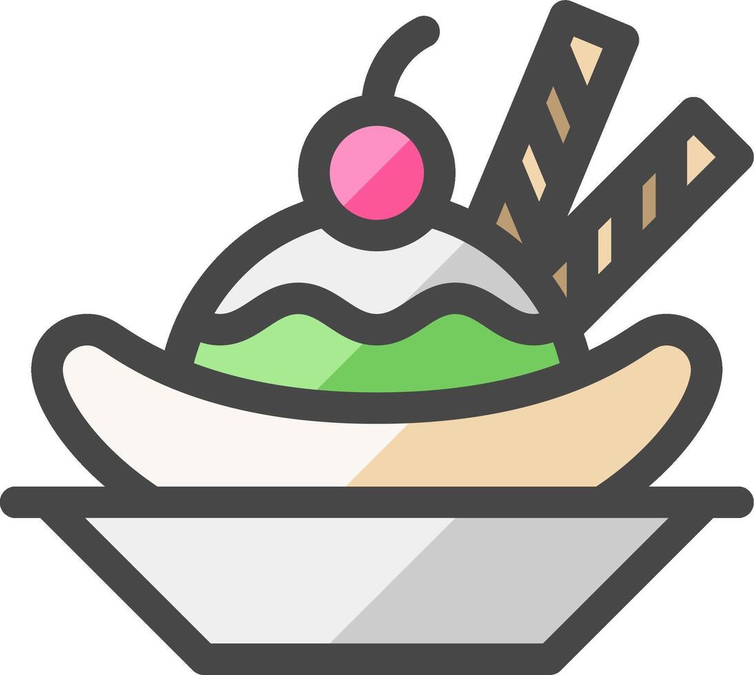 Ice cream sundae icon vector