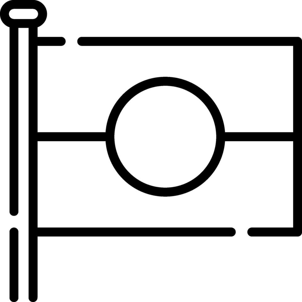 A black and white flag with a circle on it vector