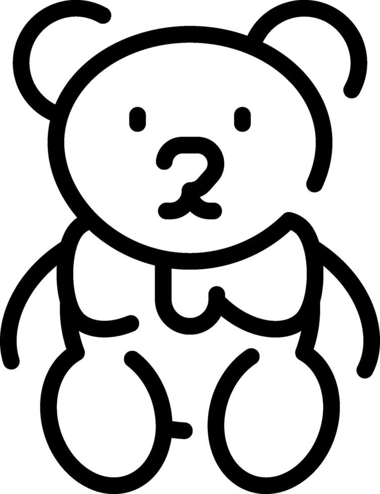 A black and white drawing of a teddy bear vector