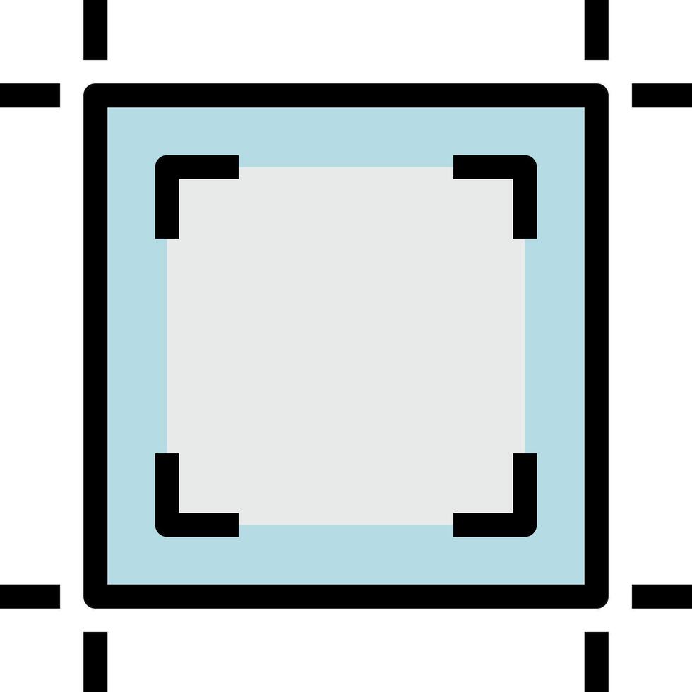 A square with a black border and a blue border vector