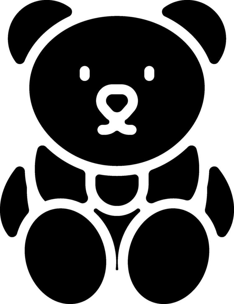 A black and white bear icon on a white background vector