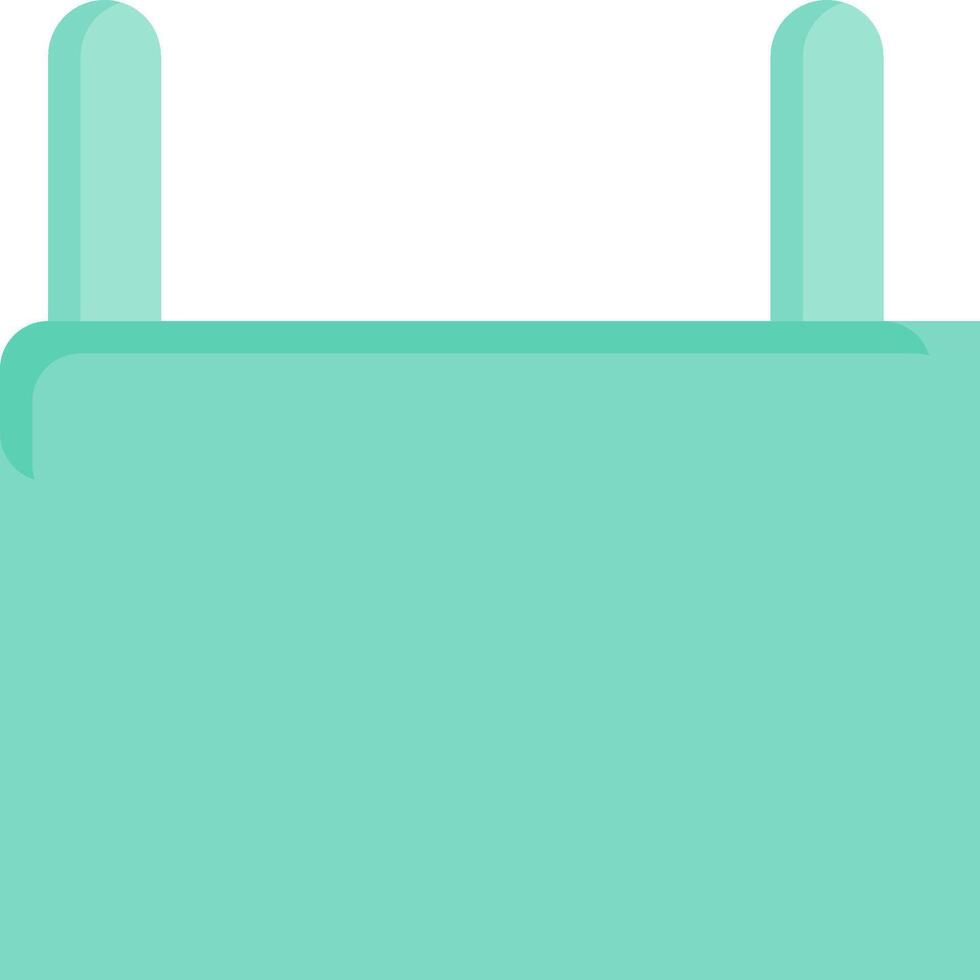 A green bed with two pillows on it vector